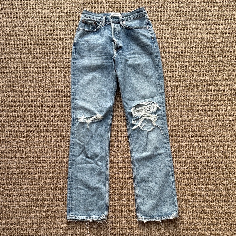 Agolde Light Blue Straight Leg Jeans